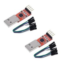 2-Pack USB 2.0 to TTL Serial Converter Module with Female to Female Jumper Wires
