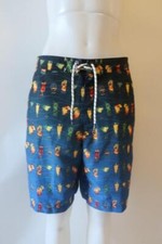 Mens Tommy Bahama Blue Multi Relax Island Cocktails Swim Trunk Board Shorts XL 