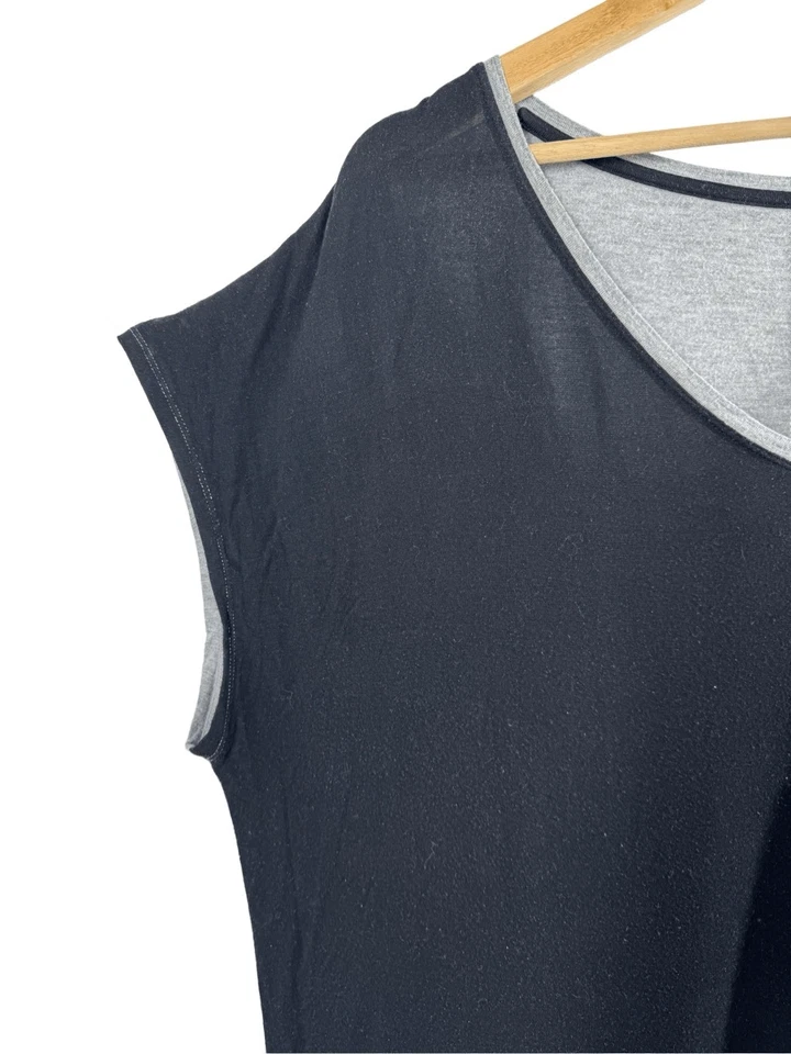 Alfani Black Gray Colorblock Contrast Panel Sleepshirt Size XL Short Sleeve - Image 3 of 4