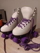 White With Purple Wheels Skate Gear Women's Roller Skates Size 5