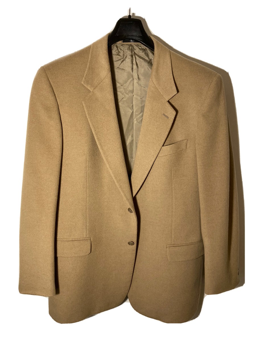 Valentino Mens Size 44L Vintage 1990's 100% Camel Hair Blazer