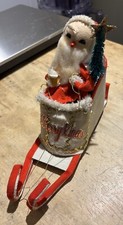 Vintage Santa - Japan Cardboard 1960 Era Santa And Sleigh
