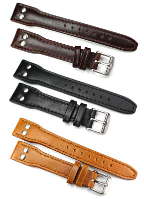 24mm FLIEGERBAND PILOT AVIATOR UHRENARMBAND STARK GENUINE LEDER UHREN BAND  IW 