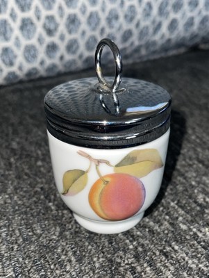 Evesham Vale by Royal Worcester Fine Porcelain China Egg Coddler & Lid (A5)