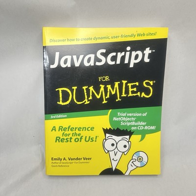 JavaScript For Dummies by Emily A. Vander Veer with unused CD Coding Web Guide