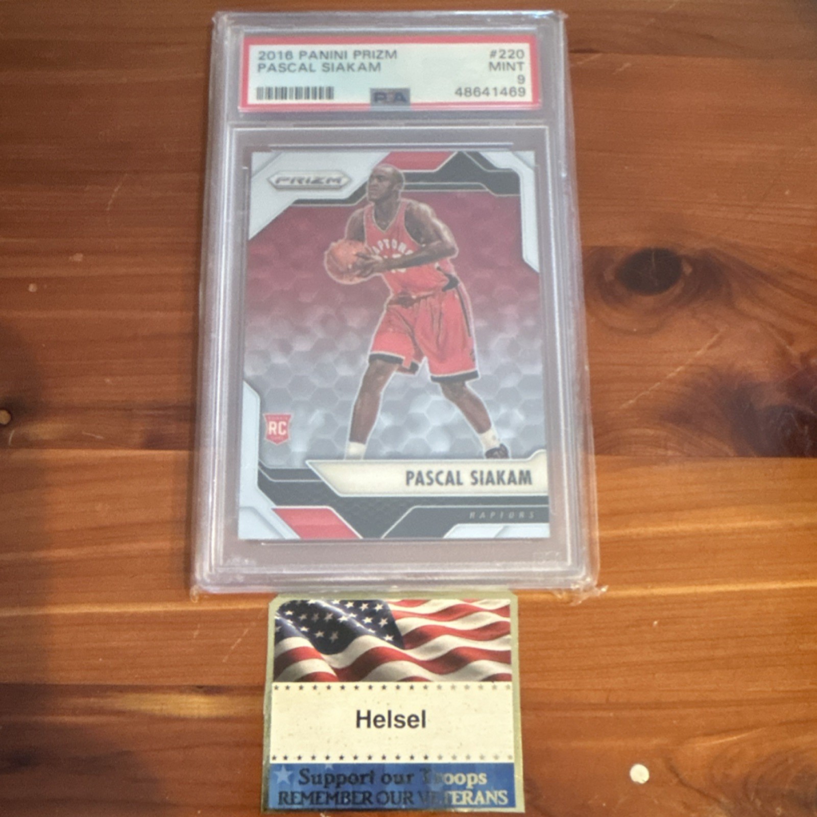 Panini 2016-17 Prizm Pascal Siakam #220 PSA 9 Rookie Base Raptors Basketball