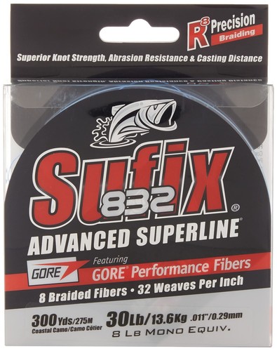 Sufix 832 Advanced Superline Braid Lo-Vis Green Braided Line 300 Yards 6 LB - Discount Tackle