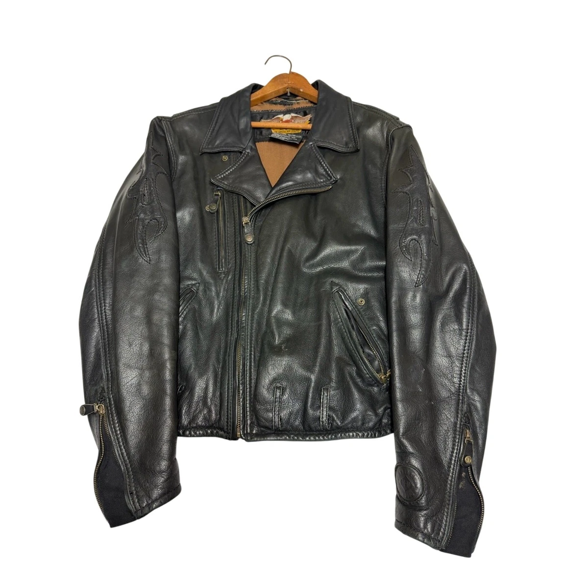 Harley Davidson Leather Jacket Flames for sale | eBay