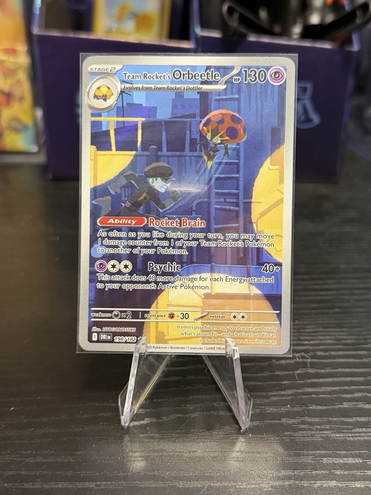Team Rocket's Orbeetle 198/182 Sv10: Destined Rivals Holo