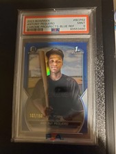 Topps 2023 Bowman Chrome Prospects Antony Peguero BCP62 Blue /150 RC PSA 9