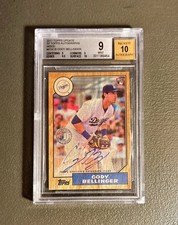 CODY BELLINGER 2017 TOPPS UPDATE 1987 ROOKIE RC AUTO /10 WOOD BGS 9/10 On-Card
