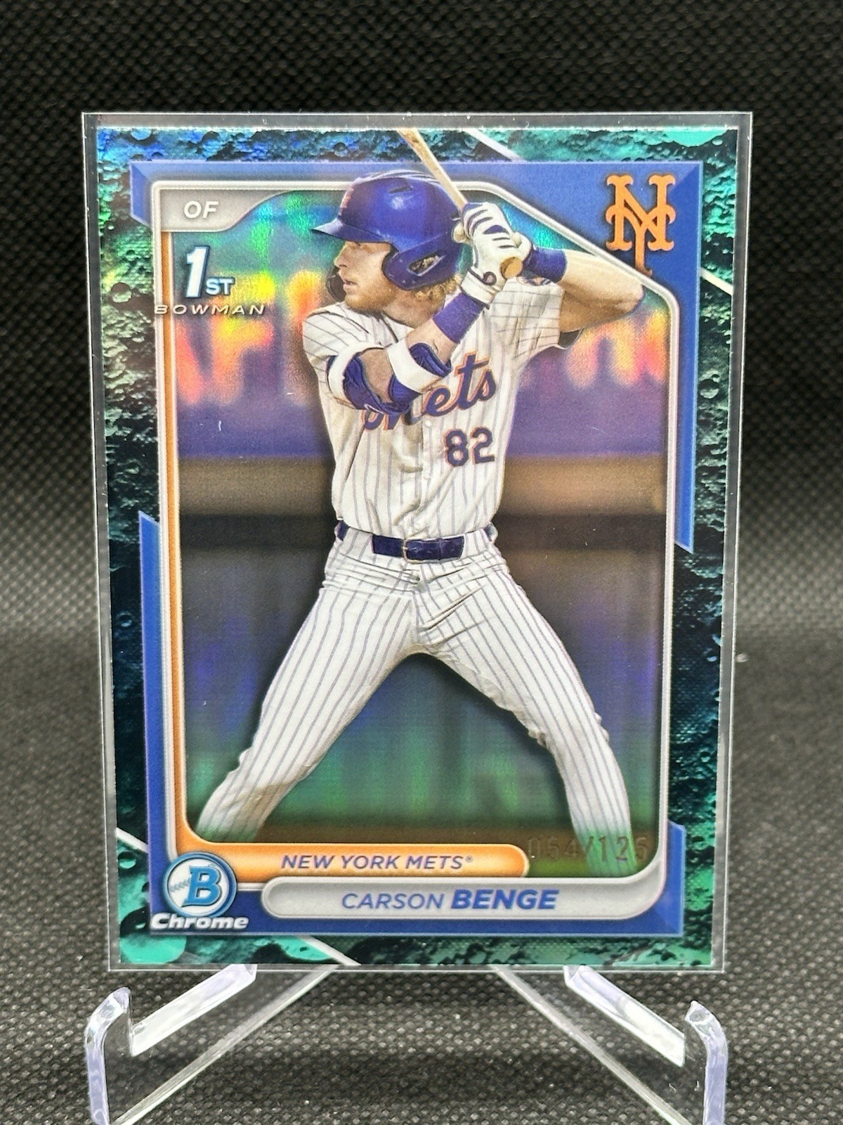 2024 Bowman Draft - Chrome Carson Benge #BDC-28 Aqua Lunar Refractor /125 (RC)