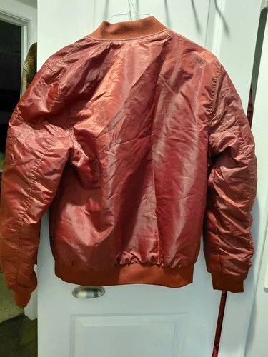 Brooklyn CLOTH Men's Burgundy Bomber Jacket size M. Zip Front   image 2