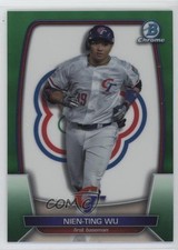 2023 Bowman Chrome WBC Flag Variations Green Refractor 14/99 Nien-Ting Wu 2s2