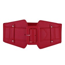 Waist Belt Womens Thick Stretchy Retro Chunky Buckle Belts Wide Leather Cinc