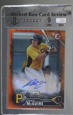 2016 Bowman Retail Prospect Auto Orange 3/25 Reese McGuire #PA-RM Auto 2t7