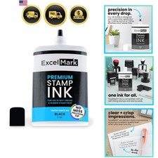 Stamp Ink   Ink Refill for Stamp Pads  Self-Inking Stamps - No Mess Precisio...