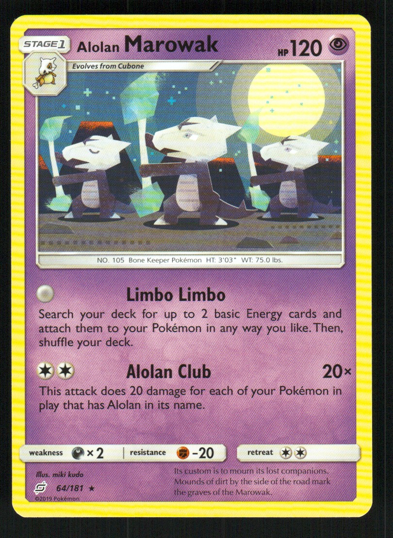 Alolan Marowak 64/181 SM - Team Up Rare NM