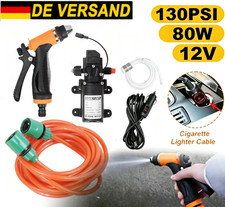 12V 80W Druckwasserpumpe Selbstansaugende Wasserpumpe Hochdruck Reinigung Satz