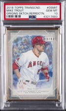 2018 TRANSCENDENT ORIGINS SKETCH REPRODUCTIONS #OSMIT MIKE TROUT PSA 10