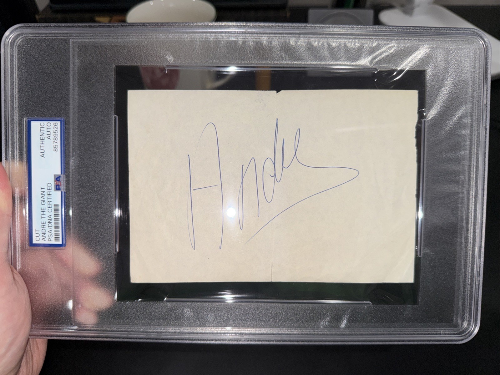 Andre The Giant Signed Autograph PSA/DNA Slab Rare Mint Cut Card COA WWF WWE Jsa