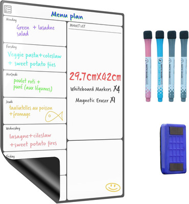 SURFOU Whiteboard Magnetisch Für Kühlschrank A3, Wochenplaner Abwischbarer Selbs