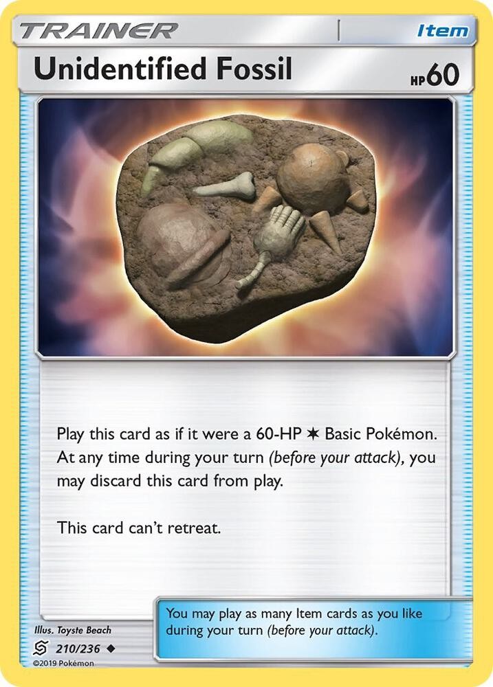Unidentified Fossil #210/236 Sm - Unified Minds Uncommon Pokemon TCG NM