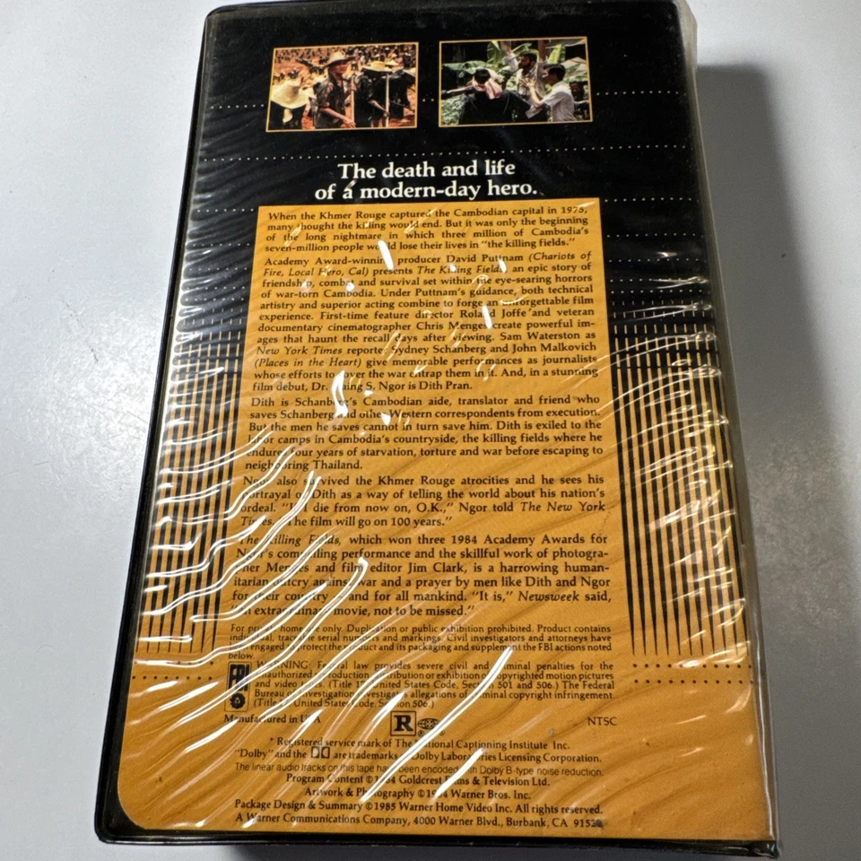 The Killing Fields 1985 Original Release Warner Home Video Clamshell VHS - Image 2 of 4