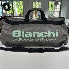 Bianchi Cycle Vintage 90’s Nylon Duffle Bag with Web Strap-20” x 9” Bike