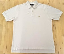 Brooks Brothers Polo Shirt Men's Large White Cotton Pique Golf Tennis