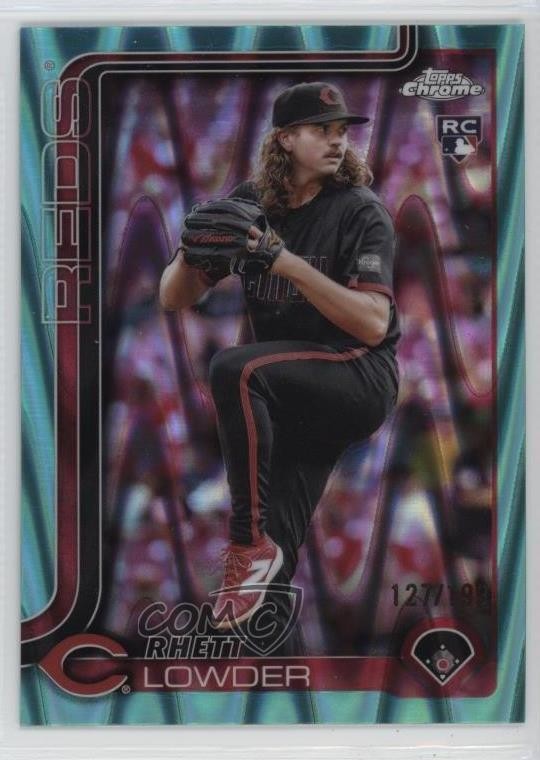 2025 Topps Chrome Aqua RayWave Refractor 127/199 Rhett Lowder #147 Rookie RC 7k8