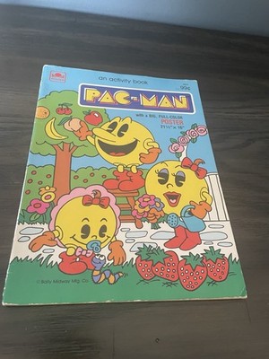 RARE VTG Golden Bally Midway Game PAC-MAN Color Activity Book EDITOR SAMPLE 1983