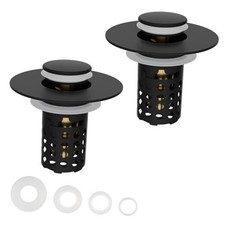 Bathroom Sink Drain Strainer Hair Catcher - Upgraded 2 - Matte Black - Universal