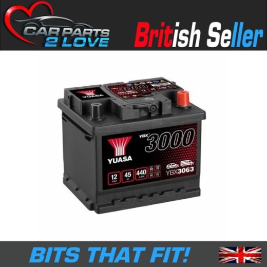 Renault Clio 98-12 Petrol Car Battery Yuasa YBX3063 063 1.2 1.4 1.6 45Ah 3Yr Wty