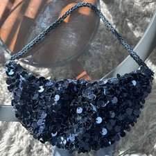Vintage Y2k Blue CHA-CHA Sequins EVENING BAG CLUTCH