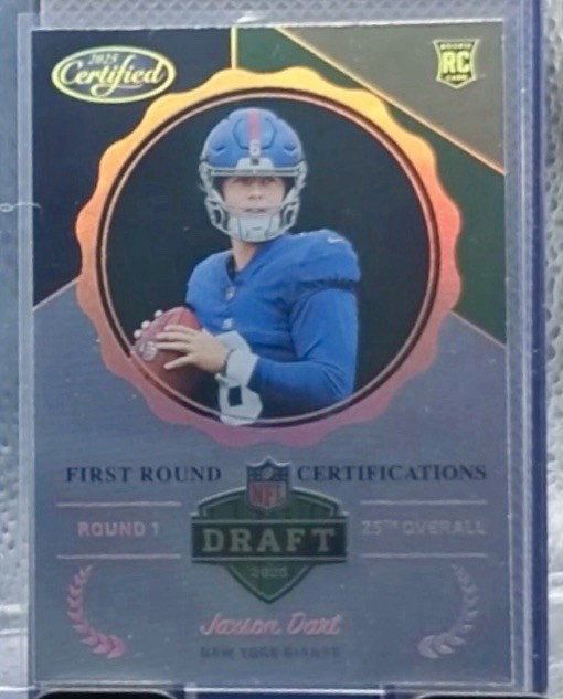 2025 Panini Certified Jaxson Dart CASE HIT First Round Certifications RC Giants