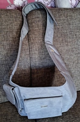''Stefano'' Umhängetasche Damen, bleu meliert, auf Schulterhöhe längenverstellbar