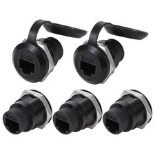 5PCS RJ45 Panel Mount Connector, Cat6 8P8C Ethernet LAN Pass Through Cable Co...