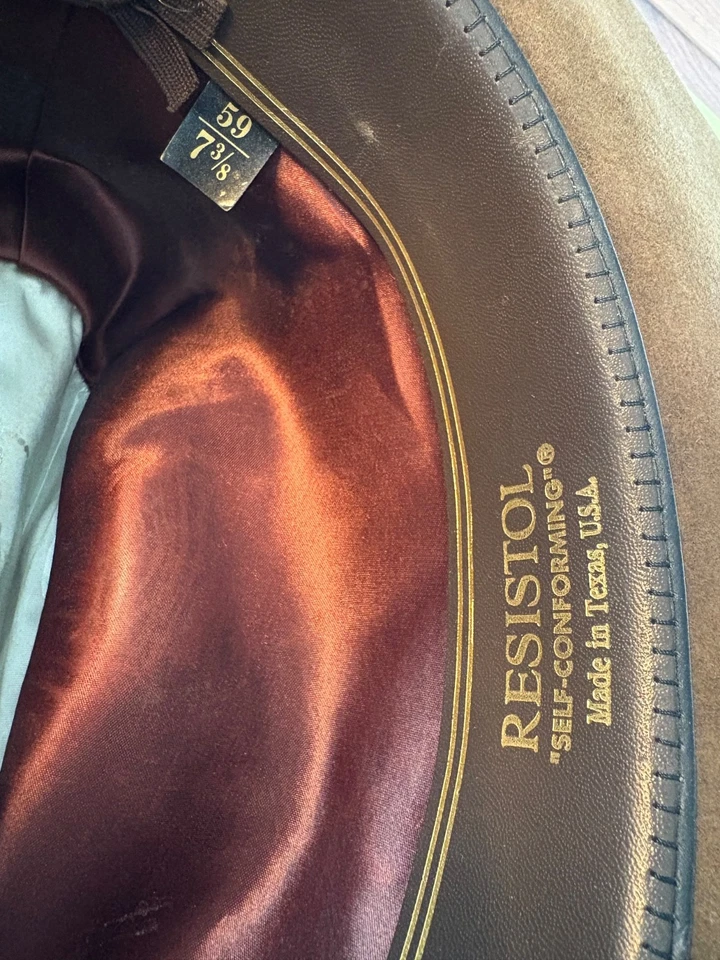 SOMBRERO AUTOCONFORMABLE RESISTOL TALLA 7 3/8 LARGO OVALADO 23 COLOR VISÓN Foto 2 de 4