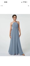 Azazie Dusty Lavender Chiffon Sleeveless Bridesmaid Dress Size J8