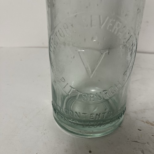 Vintage Victory Bottle Works vetro trasparente anni '20 bottiglia di soda Pittsburgh PA - Foto 7 di 13