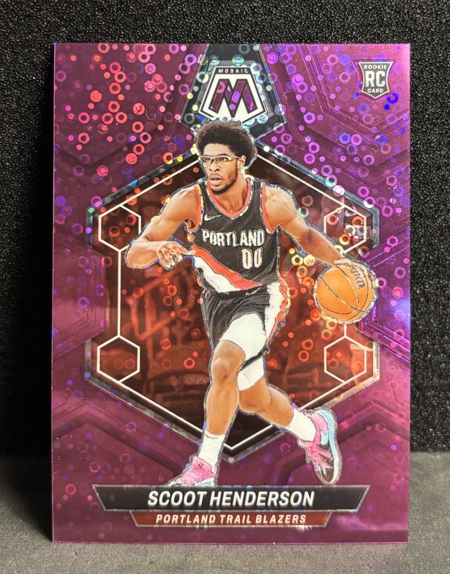 2023-24 Mosaic Scoot Henderson Fast Break Purple #/50 Rookie #216 - Trailblazers