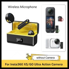 Wireless Lavalier Microphone Mic for Insta360 X5/GO Ultra Camera Mic Audio