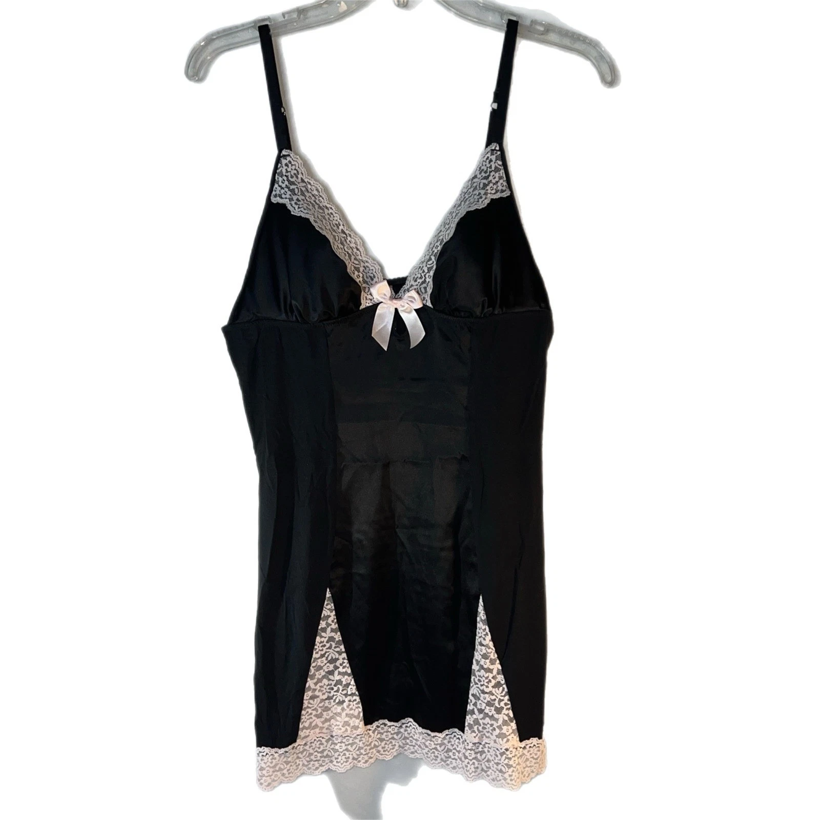 UNDERCOVER Abito slip raso Victorias Secret BLK PNK vintage anni 90 us intime ottimeioni condizio linge pizzo