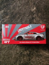 MINI GT LB Works Nissan GT-R R35 Satin Silver LHD Liberty Walk #49 MGT00049-L