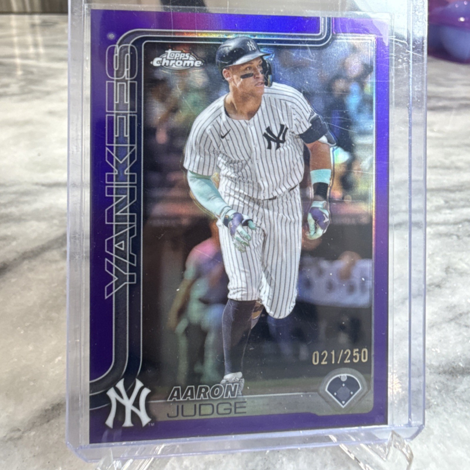 2025 Topps Chrome Aaron Judge New York Yankees Purple Refractor /250 #99