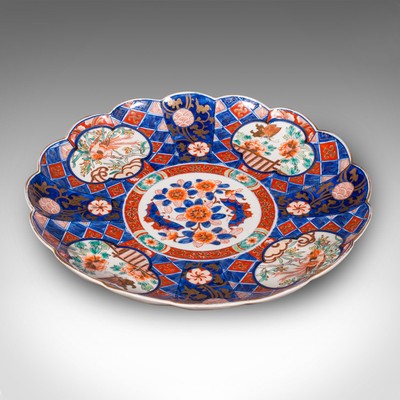 Großer antiker Imari Obstteller, japanisch, Keramikplatte, viktorianisch