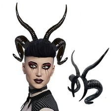 Devil Horns Headband, Black Antlers Gothic Steampunk Demon Horns Headband