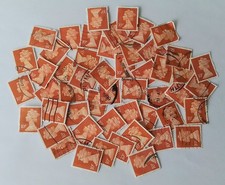 50 USED GB STAMPS OFF PAPER QEII 10P MACHIN DEFINITIVES Light Tan Ten Pence