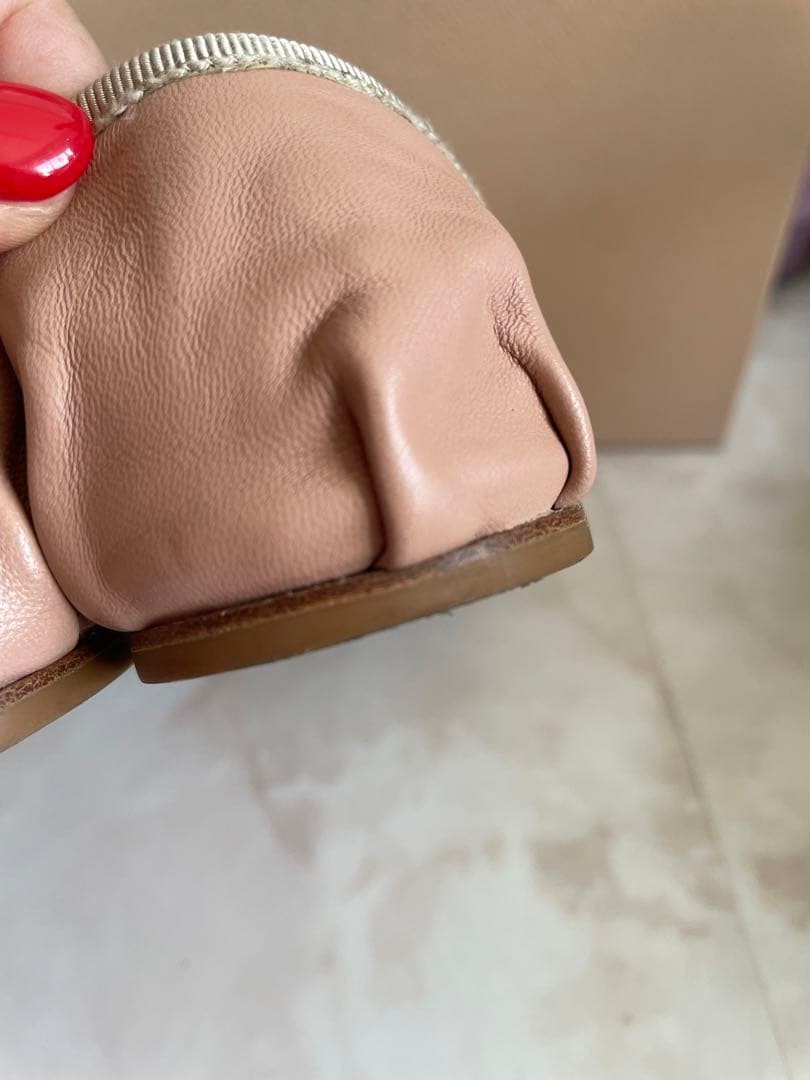 PRADA Women's Pumps Ribbon Flat Shoes Size:35.5/JP:22.5 Leather 135162K Authen thumbnail 7